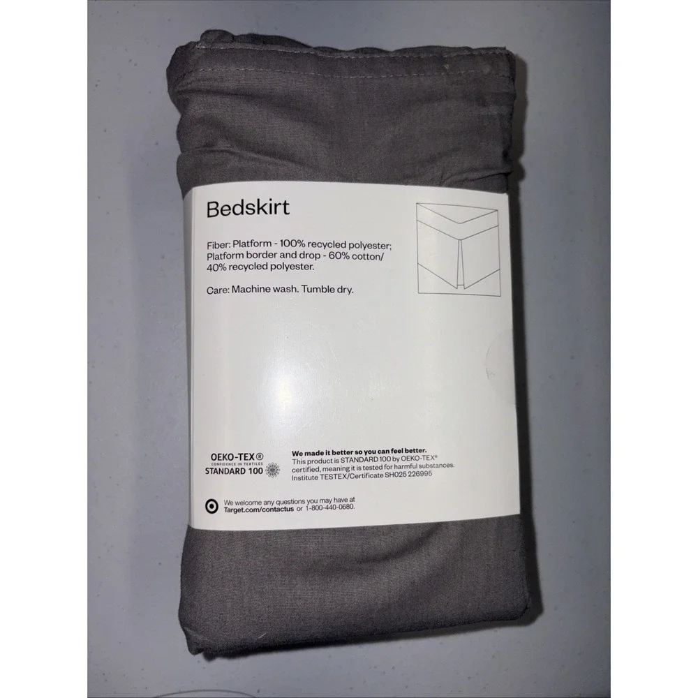 King Bedskirt Dark Gray - Room Essentials: Cotton Blend, 215 Thread Count
